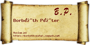 Borbáth Péter névjegykártya