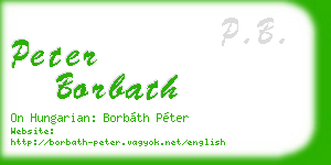 peter borbath business card